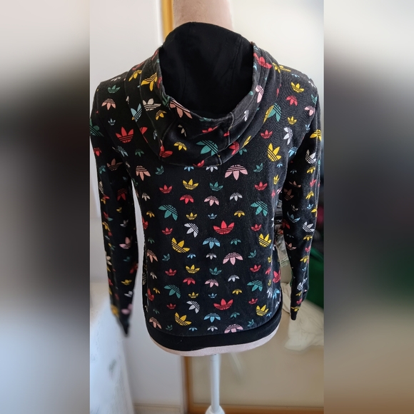 BOGO Sale 🌞 Adidas~Black Colorful Monogram Hooded Sweatshirt Unisex - Picture 11 of 16